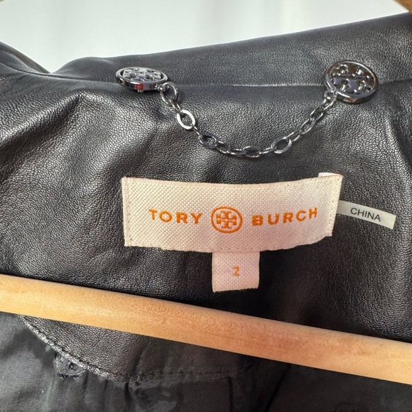Tory Burch Buttery Soft‎ Leather Sargent Pepper Jacket in Black Size 2 - Picture 11 of 11